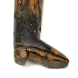 Antique Handmade Folk Art Knife with Carved Boot Handle