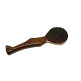 Unusual Old Carved Comb with Booted Leg Shaped Handle