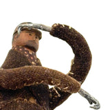 Wonderful Carved Figure (Jockey?) with Wool Coat, Painted Cap, Moving Arms and Gripping Hands