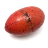Colorful Set of Treen Nesting Eggs with Best Red Patina