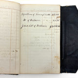 1859 Leather Covered Notebook, Largely Blank But with Excellent American Flag Diagram