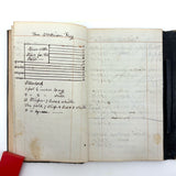 1859 Leather Covered Notebook, Largely Blank But with Excellent American Flag Diagram