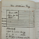 1859 Leather Covered Notebook, Largely Blank But with Excellent American Flag Diagram