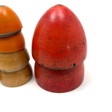 Colorful Set of Treen Nesting Eggs with Best Red Patina