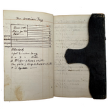 1859 Leather Covered Notebook, Largely Blank But with Excellent American Flag Diagram