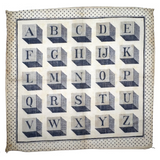 Most Perfect Block Letters Alphabet Scarf with Polka Dot Border