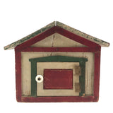 SOLD Scratch Made Folk Art House with Glass Windows, Wallpapered Interior, Opening Door