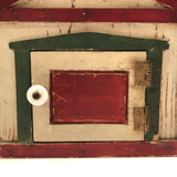 SOLD Scratch Made Folk Art House with Glass Windows, Wallpapered Interior, Opening Door