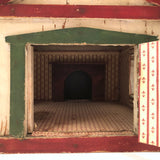 SOLD Scratch Made Folk Art House with Glass Windows, Wallpapered Interior, Opening Door