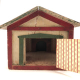 SOLD Scratch Made Folk Art House with Glass Windows, Wallpapered Interior, Opening Door