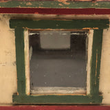 SOLD Scratch Made Folk Art House with Glass Windows, Wallpapered Interior, Opening Door