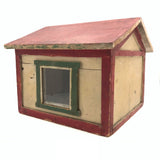 SOLD Scratch Made Folk Art House with Glass Windows, Wallpapered Interior, Opening Door