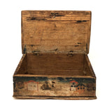 Charming Hybrid: Early 19th C. Painted Box with Folk Art Needlepoint Cover