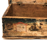 Charming Hybrid: Early 19th C. Painted Box with Folk Art Needlepoint Cover