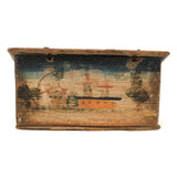 Charming Hybrid: Early 19th C. Painted Box with Folk Art Needlepoint Cover