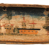 Charming Hybrid: Early 19th C. Painted Box with Folk Art Needlepoint Cover