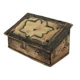 Charming Hybrid: Early 19th C. Painted Box with Folk Art Needlepoint Cover