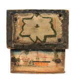 Charming Hybrid: Early 19th C. Painted Box with Folk Art Needlepoint Cover