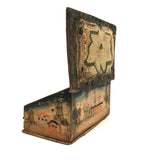 Charming Hybrid: Early 19th C. Painted Box with Folk Art Needlepoint Cover