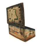 Charming Hybrid: Early 19th C. Painted Box with Folk Art Needlepoint Cover