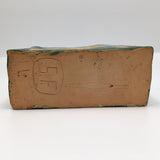 Teal Green Egyptian-themed Slab Ceramic Vessel