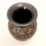 Incised Okinawan Pottery Vase With Woman Holding Fish, Signed