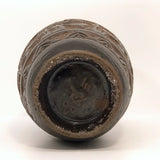 Incised Okinawan Pottery Vase With Woman Holding Fish, Signed