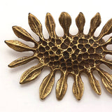 Bernard Chaudron Mid-Century Brutalist Cast Bronze Brooch