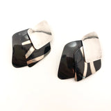 Sterling Silver and Black Vintage Sucherman Modular Earrings