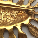 Bernard Chaudron Mid-Century Brutalist Cast Bronze Brooch