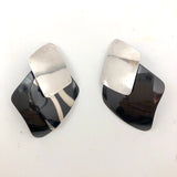Sterling Silver and Black Vintage Sucherman Modular Earrings