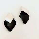 Sterling Silver and Black Vintage Sucherman Modular Earrings