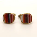 Agate and 14K Vintage Gold Cufflinks