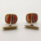 Agate and 14K Vintage Gold Cufflinks
