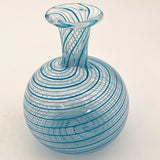 Murano Glass Blue and White Swirl Bud Vase