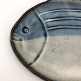 Set of Four Handmade Japanese Fish Shaped Plates, Signed