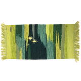 Japanese Woven Wool Textile in Greens and Blues