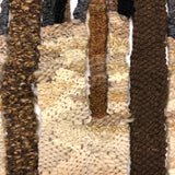 Signed Vintage Handwoven Wool Wall Hanging of Trees in Snow