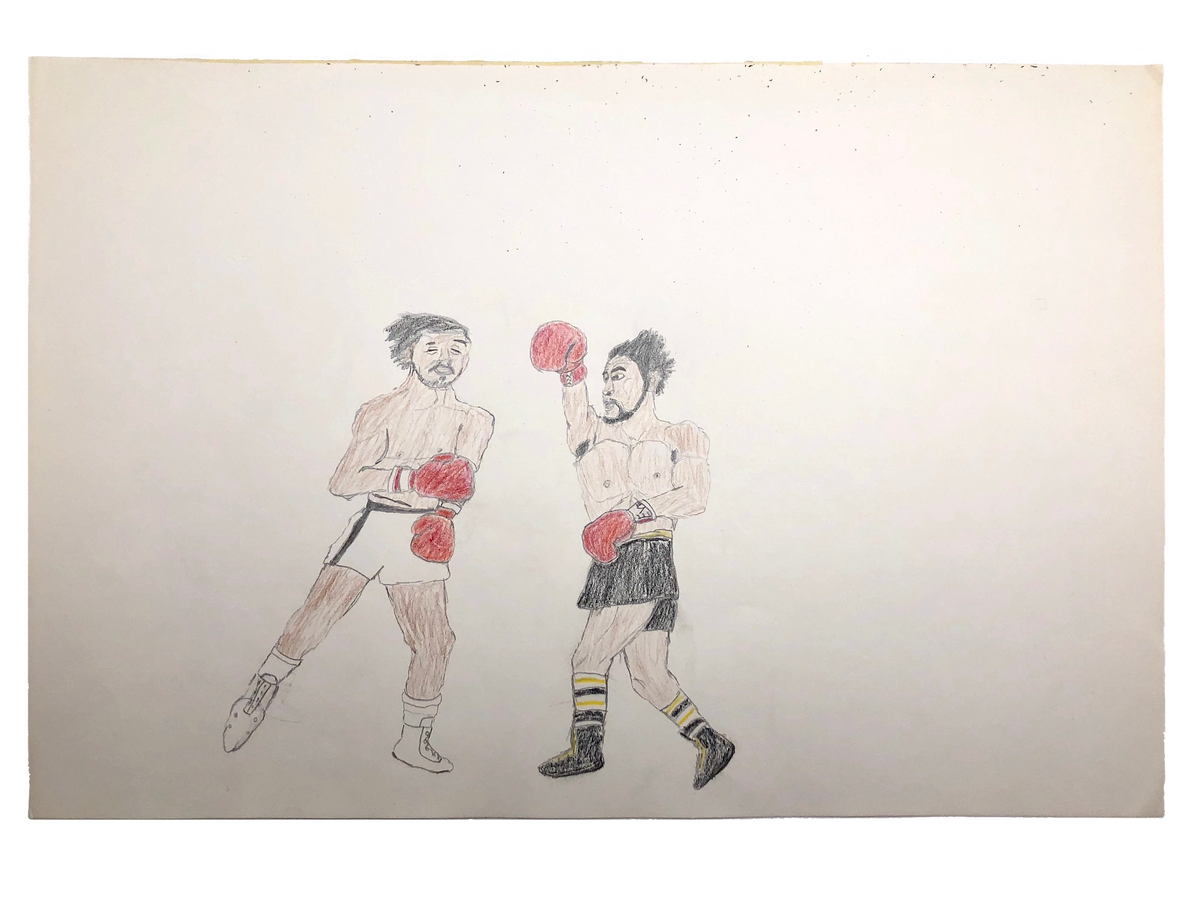 Have a oil on canvas ORIGINAL boxing painting signed and