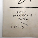 Ray Johnson 1985 Mail Art Throwaway Gesture, Andy Warhol's Hand + Ladyfingers for Terry Kistler