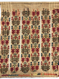 Hand-Embroidery on Linen Antique Textile Wall-Hanging