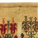 Hand-Embroidery on Linen Antique Textile Wall-Hanging