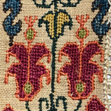 Hand-Embroidery on Linen Antique Textile Wall-Hanging