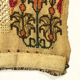 Hand-Embroidery on Linen Antique Textile Wall-Hanging