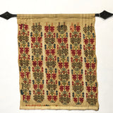 Hand-Embroidery on Linen Antique Textile Wall-Hanging