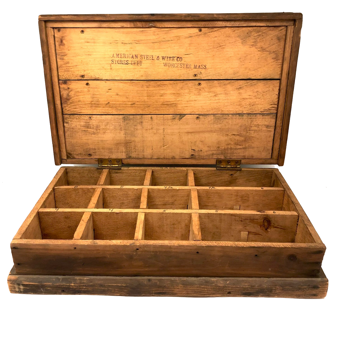 Super Useful Old Double Level Pine Box with Dividers critical EYE Finds