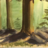 Large California Forest Watercolor, Unsigned, c. 1960s
