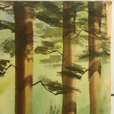 Large California Forest Watercolor, Unsigned, c. 1960s