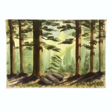 Large California Forest Watercolor, Unsigned, c. 1960s