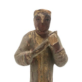 Antique Carved, Painted Wooden Chinese Figure on Base